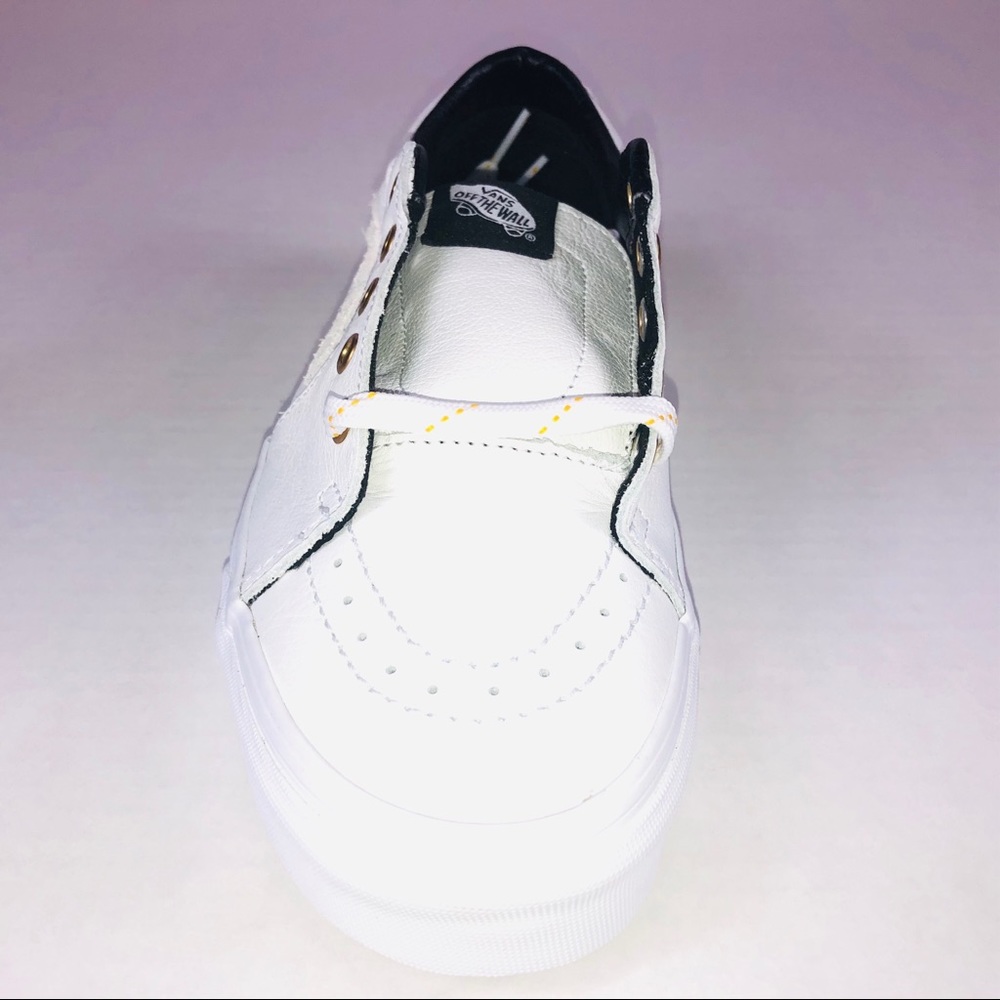 VANS SK8 Low Leather True White & Gold Sneakers - Picture 2 of 10